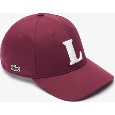 Lacoste Red Caps Lacoste 3D Embroidered Cotton Twill Baseball Cap Bordeaux