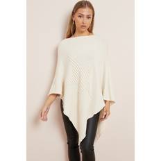 Weiß Capes & Ponchos Ivory Soft Knit Poncho with Star Detail ONE UK 8-14