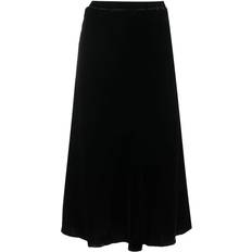 Velvet Skirts GOLDHAWK Velvet Long Skirt Black