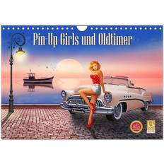 Bürobedarf Calvendo Pin-Up Oldtimer Mausopardia Wandkalender 2024 DIN A4 quer, Monatskalender