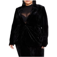 Velvet Outerwear City Chic Plus Crushed Jacket Black