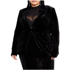 Velvet Jackets City Chic Plus Crushed Jacket Black