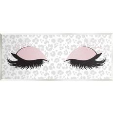 Stupell Glam Makeup Leopard Pattern Wall Plaque Kim Pink Framed Art 17x7"