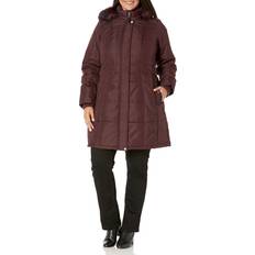 Avenue Women Outerwear Avenue Womens Side Belt Puffer Coa JACKET, Wine