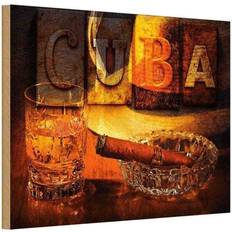Einrichtungsdetails Vianmo Holzschild 20x30 Amerika Cuba Zigarre Rum