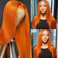 Extensions & Wigs Phipeme Orange Ginger Color Long Straight 13x4 HD