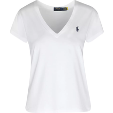 Polo Ralph Lauren Hvite T-skjorter Polo Ralph Lauren Pony V-Neck T-shirt - White