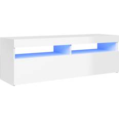 vidaXL Cabinet with LED Lights High Gloss White Fernsehschrank 120x40cm