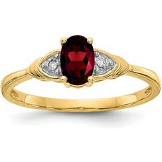 GemApex January Band Ring - Gold/Garnet/Transparent