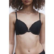 D BHs H&M Damen Push-up-BH aus Spitze Schwarz