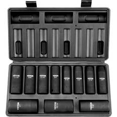 Hand Tools VEVOR & 3/8 inch Deep Socket Set Metric 9-Pc to 90-Pc 6-Point Cr-Mo Steel Auto Repair Easy-Read Rugged Build