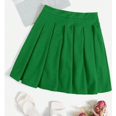 Shein Short Skirts Shein Women's Solid Color Pleated Midi Skirt