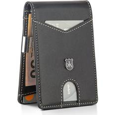 KONACK Slim Leather Wallet For Men With Money Clip