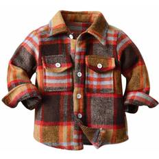 Buy siliteelon Boys Buffalo Plaid Flannel Shirt, Long Sleeve