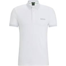 Hugo Boss M - Men Polo Shirts Hugo Boss Men's Mesh Slim-Fit Polo Shirt White