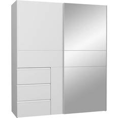 Kleiderschränke Forte Modern White/Mirror Kleiderschrank 61.2x201cm