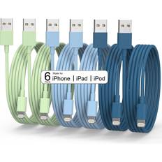 Iphone 6 charger iPhone Charger 3/3/6/6/6/10 FT Lightning Cable 6-pack