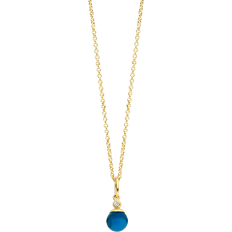 Spirit Icons Figaro Necklace - Gold/Agate/Transparent