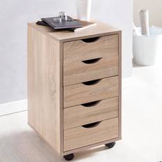 Kunststoff Kommoden Wohnling 5 Drawers and Wheels Natural Kommode 33x64cm