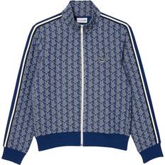 Lacoste Herren Oberteile Lacoste Paris Jacquard Monogram Zipped Sweatshirt - Navy Blue/White