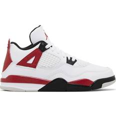 Leder Basketballschuhe Nike Air Jordan 4 Retro Red Cement PS - White/Fire Red/Black/Neutral Grey
