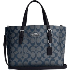 Coach Mollie Tote Bag 25 In Signature Canvas - Silver/Denim/Midnight Navy