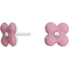 Nordahl Jewellery Flower Stud Earrings - Silver/Pink