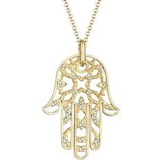 Elli Hamsa Hand of Fatima Necklace - Gold/Transparent