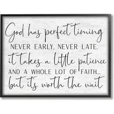 Stupell Industries Inspirational Patience Quote Black Framed Art 16x20"