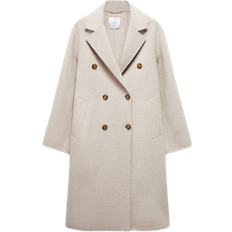 M - Women Coats Mango Picarol Handmade Oversized Coat - Light/Pastel Grey