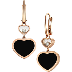 Chopard Happy Hearts Earrings - Rose Gold/Diamonds/Onyx