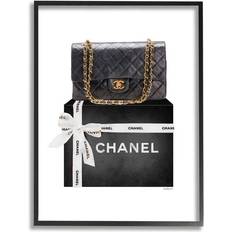 Stupell Industries Black Quilted Purse on Bold Glam Bow Box Framed Art 11x14"