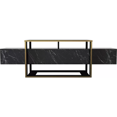 Marble Look Black & Gold Fernsehschrank 160x49.8cm