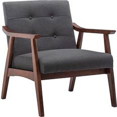 Convenience Concepts Take a Soft Foam Seat Natalie Dark Gray Fabric/Espresso Armchair 31"