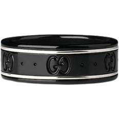 Men Rings Gucci Icon Thin Band Ring - White Gold/Black