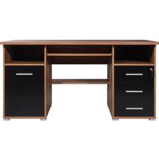 Germania Lockable Walnut/Black Schreibtisch 70x145cm