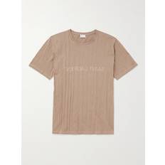 Saint Laurent Men T-shirts Saint Laurent Logo cotton-blend jersey T-shirt beige