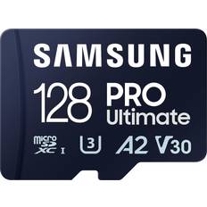 128 GB - microSDXC Minnekort Samsung PRO Ultimate microSDXC Class 10 UHS-I U3 V30 A2 200/130MB/s 128GB +SD adapter