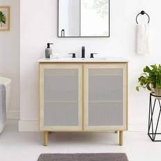 White Oak Bathroom Furnitures modway Calla 36" Perforated