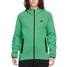 XL Pullover Nike Sportswear Men's Tech Fleece Windrunner Zip Up Hoodie - Spring Green/Black