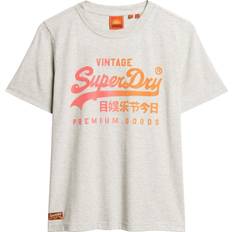 Superdry Damen Bekleidung Superdry T-Shirt graumeliert orange