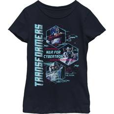 Children's Clothing Transformers Girls 4-6X Hexagon Boxes Graphic T-Shirt, Navy Blue