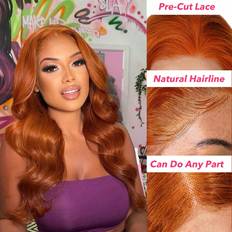 Wigs Shein Ginger Orange Color Pre Cut Lace Body Wave Lace Front Wig
