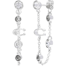 Coach Signature Chain Earrings - Silver/Black/Transparent