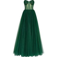 Milla Emerald Green Tulle Maxi Dress with a Corset Bustier