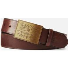 Polo Ralph Lauren Men Belts Polo Ralph Lauren Heritage Leather Plaque Belt Brown