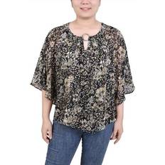 Capes & Ponchos on sale NY Collection Missy Chiffon Poncho Top With Ring