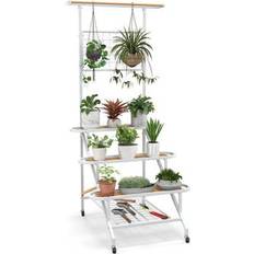 Costway 4-Tier Hanging Plant Stand with Hanging Bar