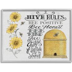 Stupell Industries Hive Rules Grey Framed Art 14x11"