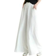 Isabel Marant Ladies White Kaori Wide-Leg Cotton Linen Pants